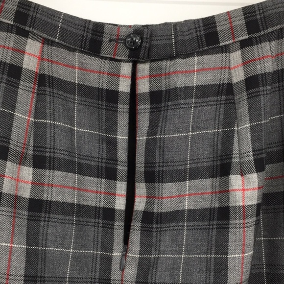 Pendleton Skirt Womens 10P Gray Black Plaid Virgin Wool Midi Vintage - Picture 5 of 11